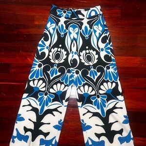 Zara Blue and Black Patterned Pants